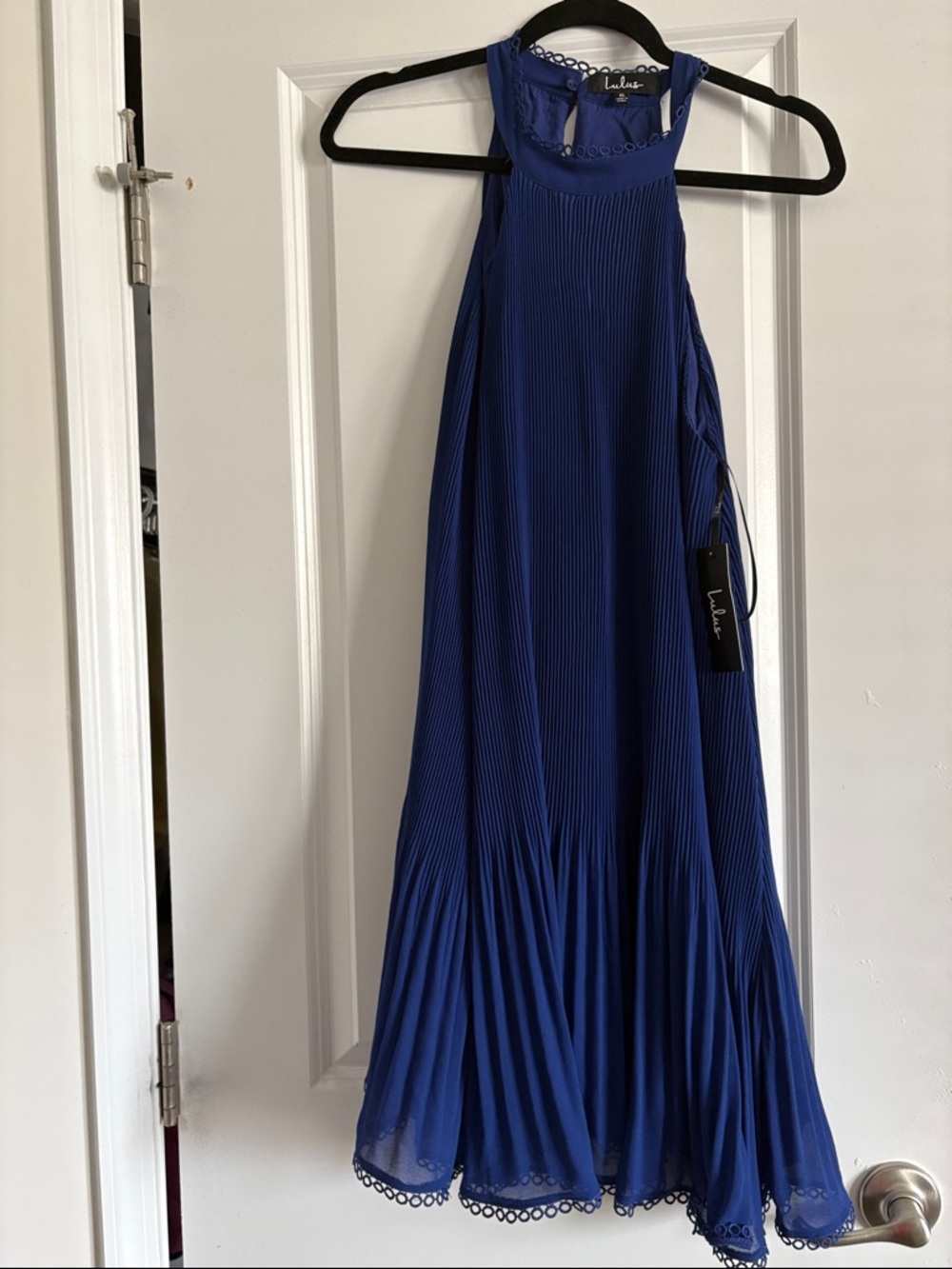 Lulu's Royal Blue Pleated Midi Dress